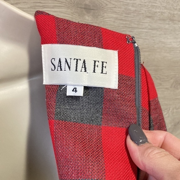 Santa Fe grey and red dress size 4 - Picture 6 of 9